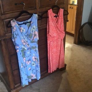 Lands’ End Fit and Flare Wrap Dresses Size 6-8.